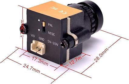 1000TVL 1/3 CCD 110 Degree 2.8mm Lens Mini FPV Camera